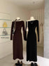 Ladies Off-Shoulder Long Sleeves Fitted Dress